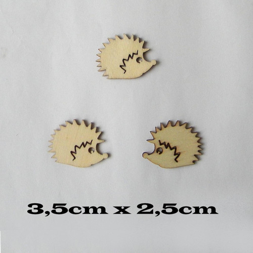 Ježko-dřevěný výřez - 3,5cm x 2,5cm