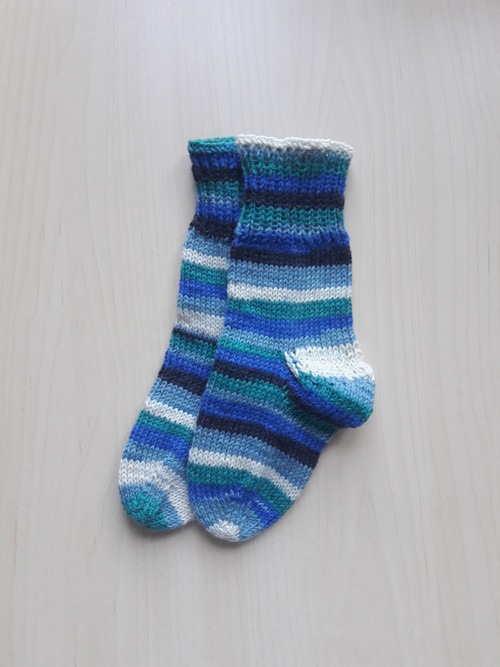 Ručně pletené dětské ponožky délka 17 cm