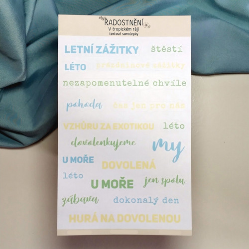 Textové samolepky - V tropickém ráji