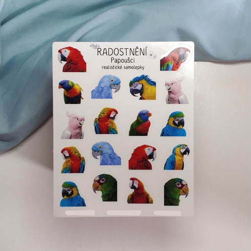 Realistické samolepky - Papoušci