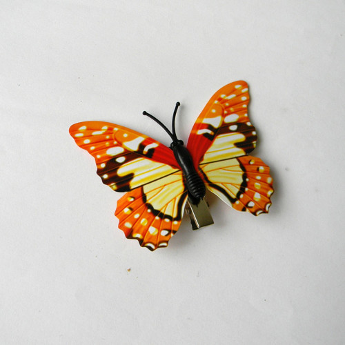 Motýlek oranžový - kolíček - 7cm x 5cm