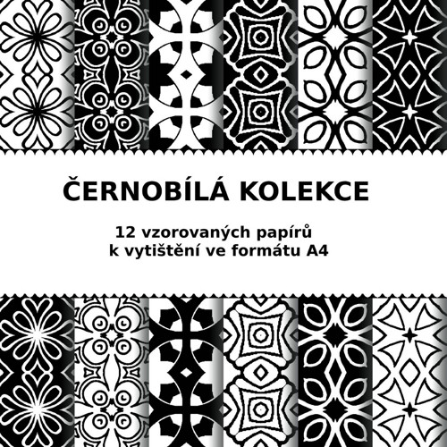 Černá a bílá - papíry v PDF k vytištění a tvoření