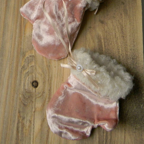 Vánoční rukavička-světle růžová - 1ks