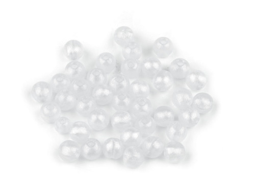 Plastové korálky AB efekt 10 mm (20ks) - bílá