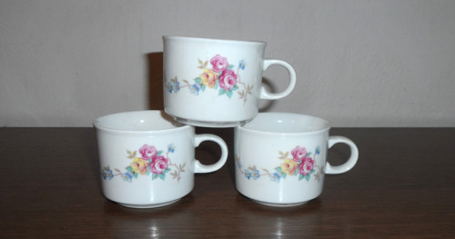 3x porcelánový ŠÁLEK • Colditz / GDR
