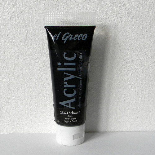 Akrylová barva - černá 75ml — foto 1
