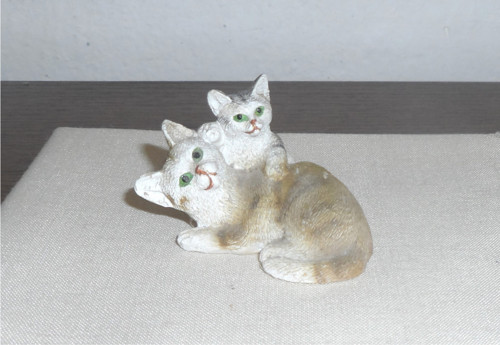 Dekorační keramická miniatura - dvě KOČIČKY — foto 1