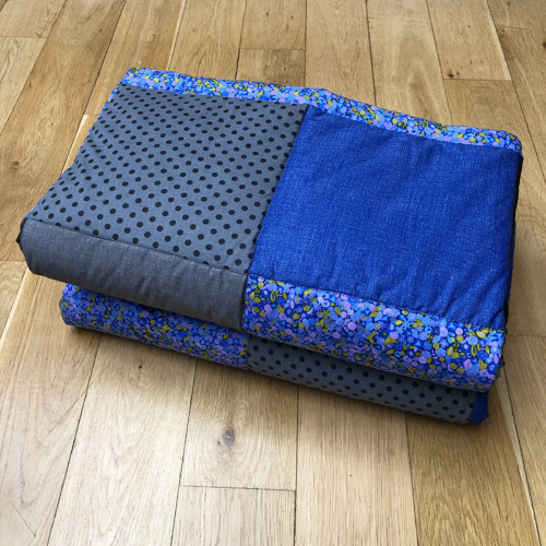 Modro modrá - patchworková deka — foto 1