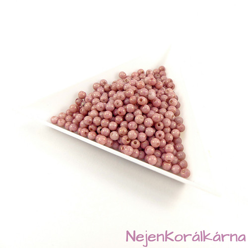 Kulaté korálky růžové mramorové 3mm
