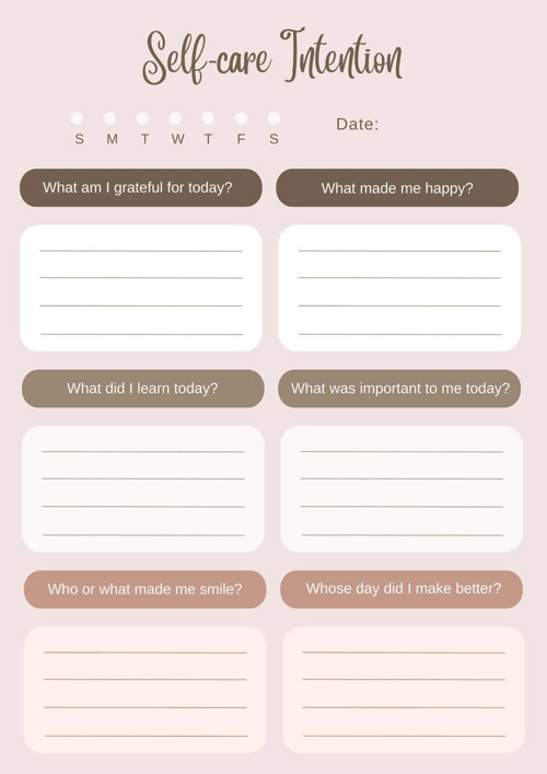 Self Care Worksheety v AJ