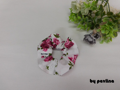 Gumička do vlasů / scrunchies - Růže