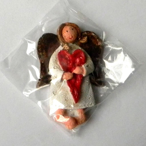 Andělka přináší srdíčko-magnetka - 6,5cm