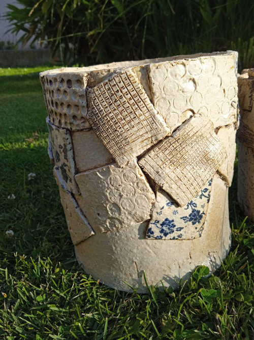 Obal na květináč - patchwork I — foto 1