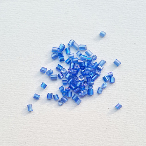 Rokajl hexagon sekaný modrý lesklý, 2 mm, 8g