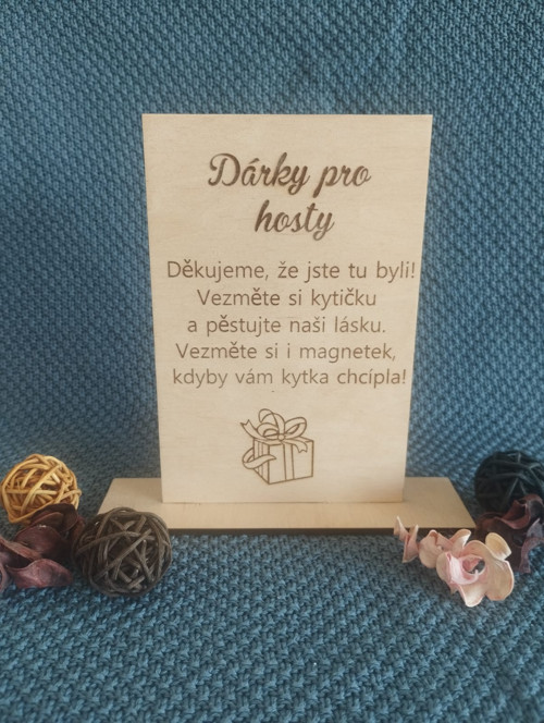 Cedulka - Dárky pro hosty — foto 1