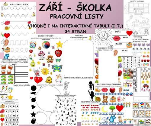 ZÁŘÍ - ŠKOLKA - pracovní listy