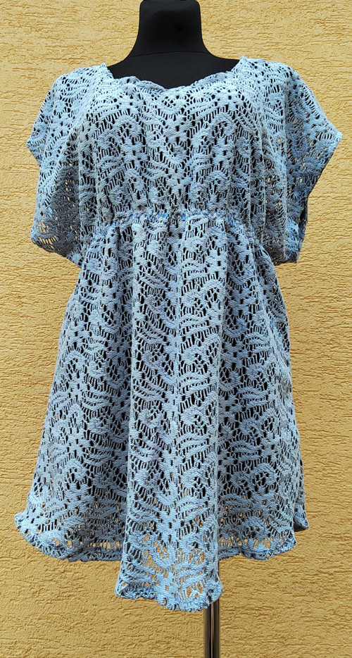 Modré krajkové šaty - tunika