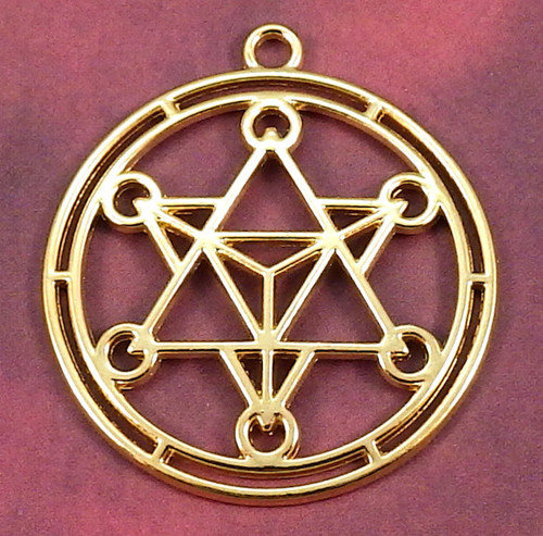 Zlatý přívěsek - Sri Yantra, posvátná geometrie