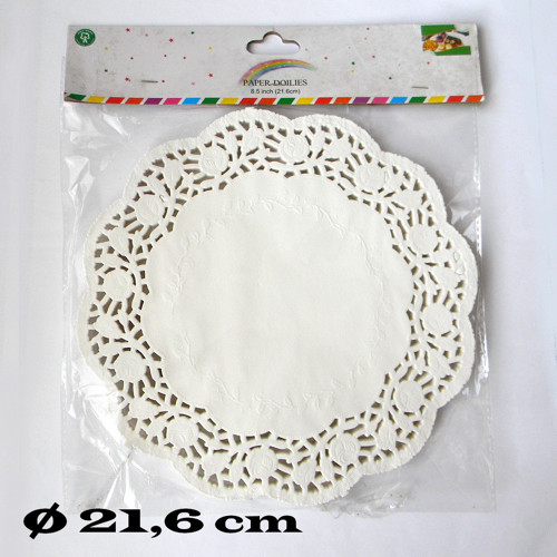 Krajkový papír - Ø 21,6 cm - bal. 90ks