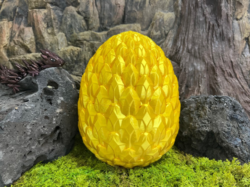 Dračí vejce velké zlaté 25 cm x 19 cm 3D tisk