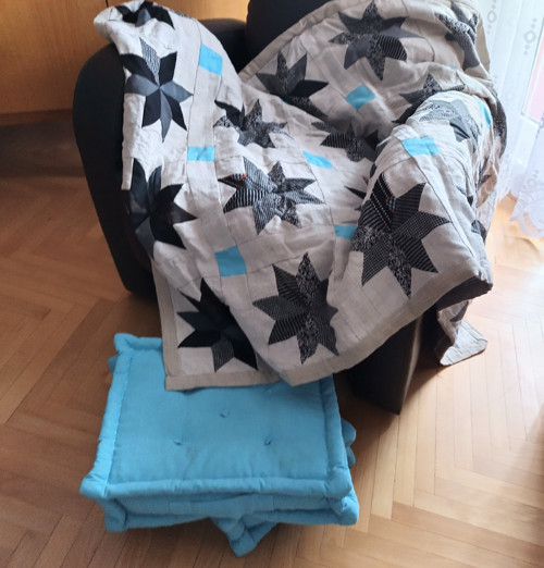 Patchworková deka na chatu, na terasu nebo na pláž