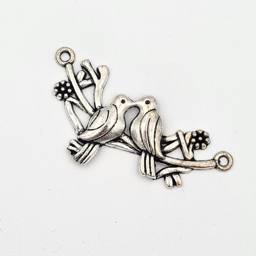 Svatební ptáčci, dvě očka, 45x20 mm, 2 ks