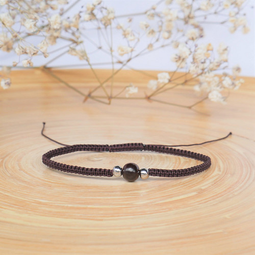 Shamballa náramek S1 // santalové dřevo, chir.ocel