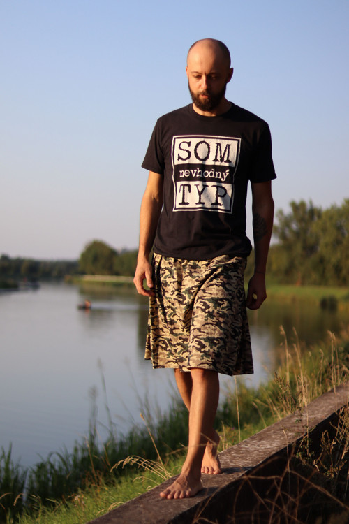 Pánská bavlněná sukně- khaki — foto 1
