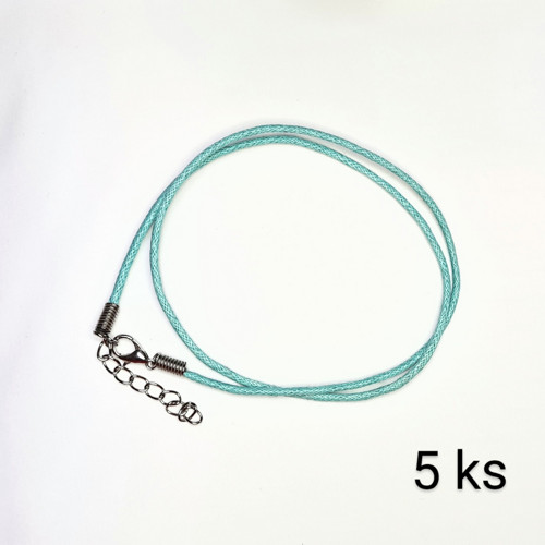 Voskovaná šňůrka se zapínáním na krk, 5 ks