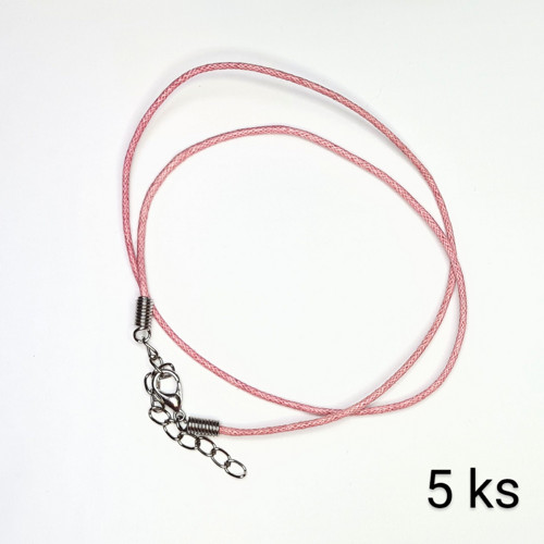 Voskovaná šňůrka se zapínáním na krk, 5 ks