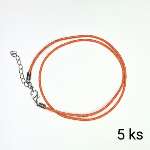 Voskovaná šňůrka se zapínáním na krk, 5 ks