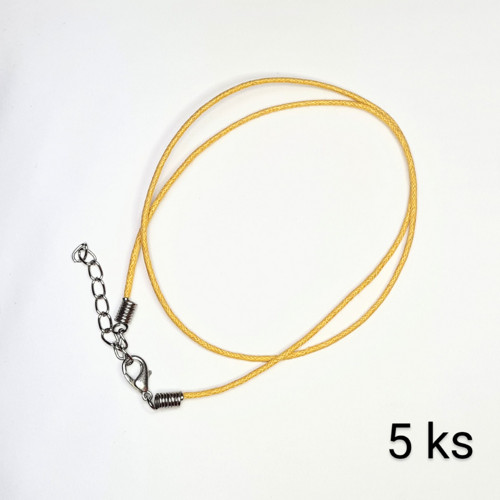 Voskovaná šňůrka se zapínáním na krk, 5 ks