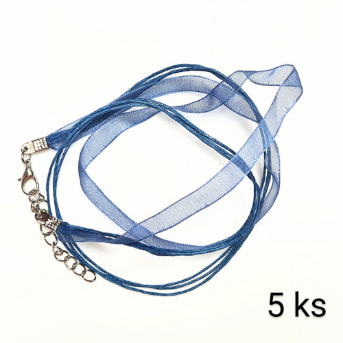 Organza 7mm se šňůrkami na krk se zapínáním, 5 ks
