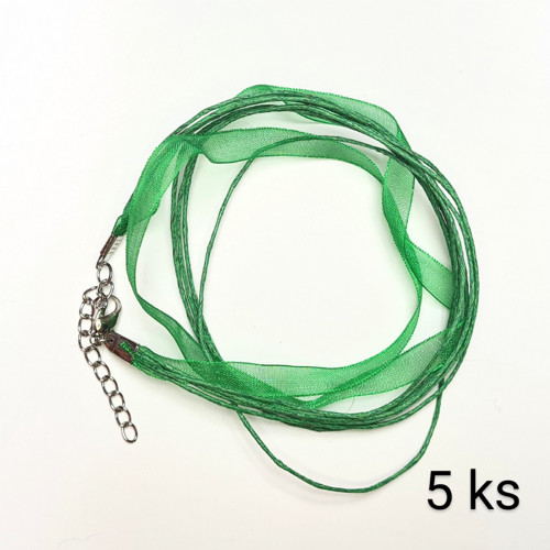 Organza 7mm se šňůrkami na krk se zapínáním, 5 ks