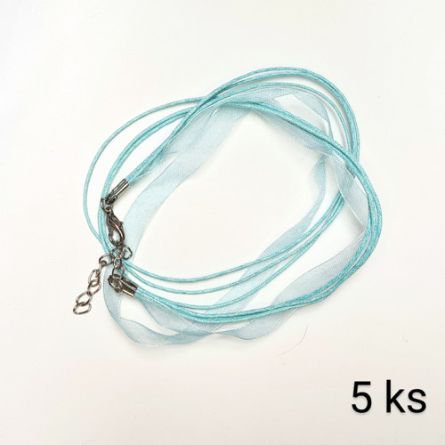 Organza 7mm se šňůrkami na krk se zapínáním, 5 ks