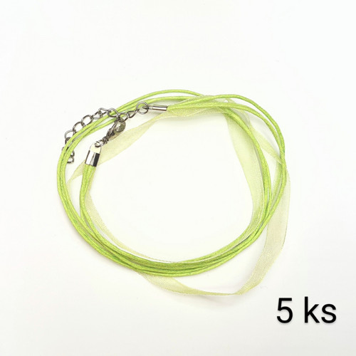 Organza 7mm se šňůrkami na krk se zapínáním, 5 ks