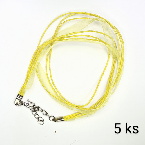 Organza 7mm se šňůrkami na krk se zapínáním, 5 ks