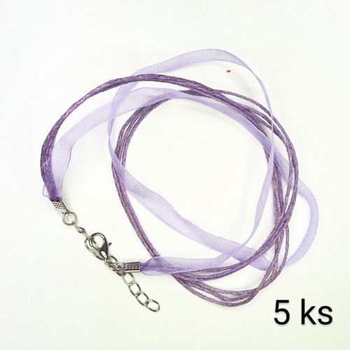 Organza 7mm se šňůrkami na krk se zapínáním, 5 ks