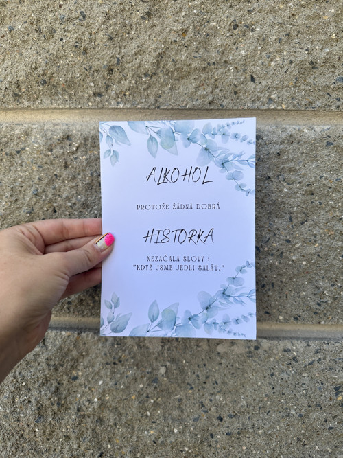 Cedulka - Alkohol