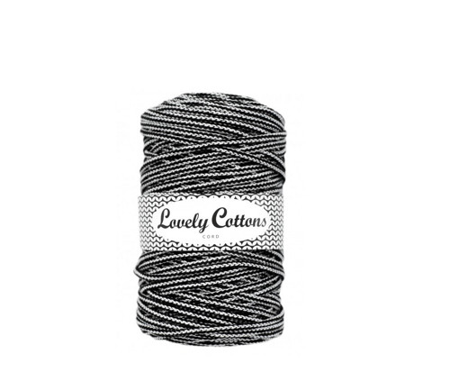 Šňůra Lovely Cottons 5mm - bílo-černá100m
