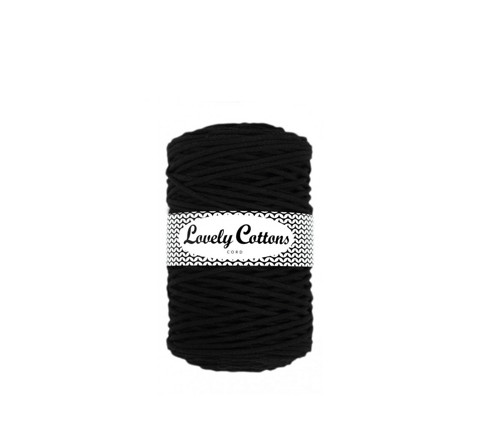 Šňůra Lovely Cottons 3mm - černá 200m