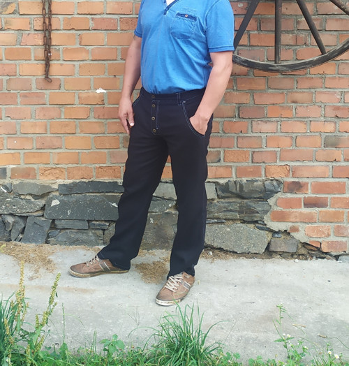 Černé lněné kalhoty — foto 1