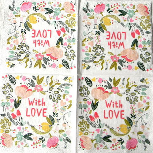 With LOVE - ubrousek 25cm x 25cm