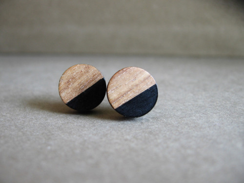 Black Wood, náušnice nerez — foto 1