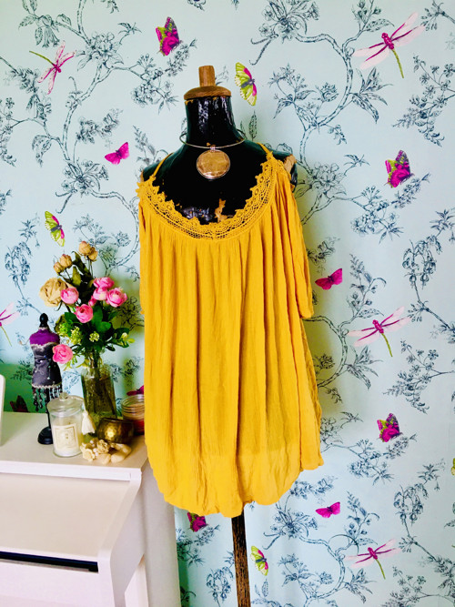 Halenka boho rozevlátá v kari — foto 1