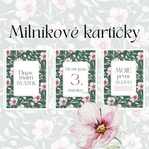 Milníkové kartičky - FLOWERS
