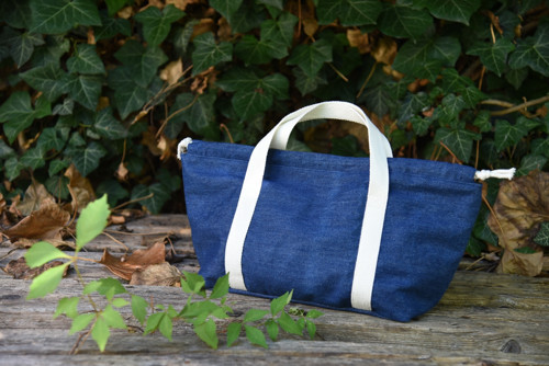 Taštička na projekty - project bag - džínová I