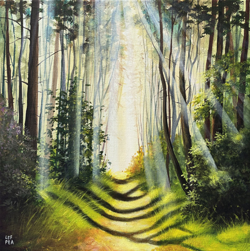 Prosluněným lesem - 30x30cm — foto 1