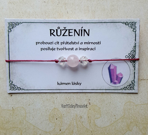 Náramek - Minerální kameny - Růženín