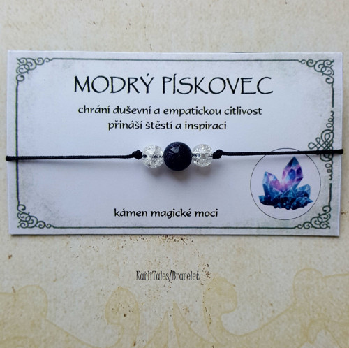 Náramek - Minerální kameny - Modrý Pískovec